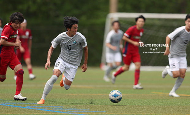 写真：後半反撃に転じる東京海上の堀田だが、得点は奪えず。