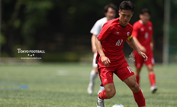 写真：攻撃を組み立てるN.のMF千葉。