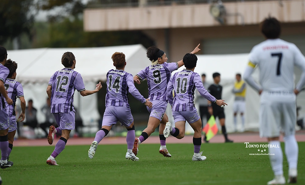 写真：政森（9番）のゴールで1-0で勝利したSHIBUYA。