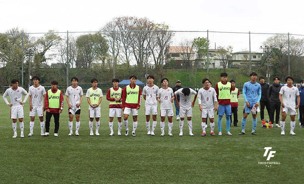 写真:2戦目をKOREAと1-1で引き分けた早大ア式FC。