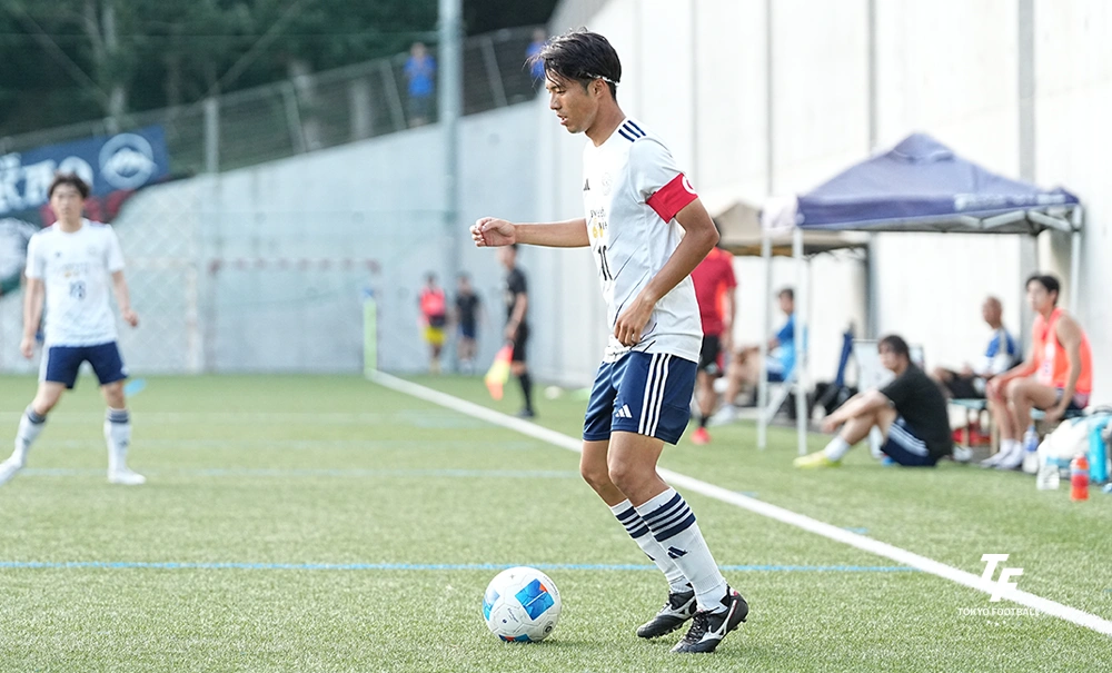 写真：好調を維持する東京蹴球団の主将・廣澤。