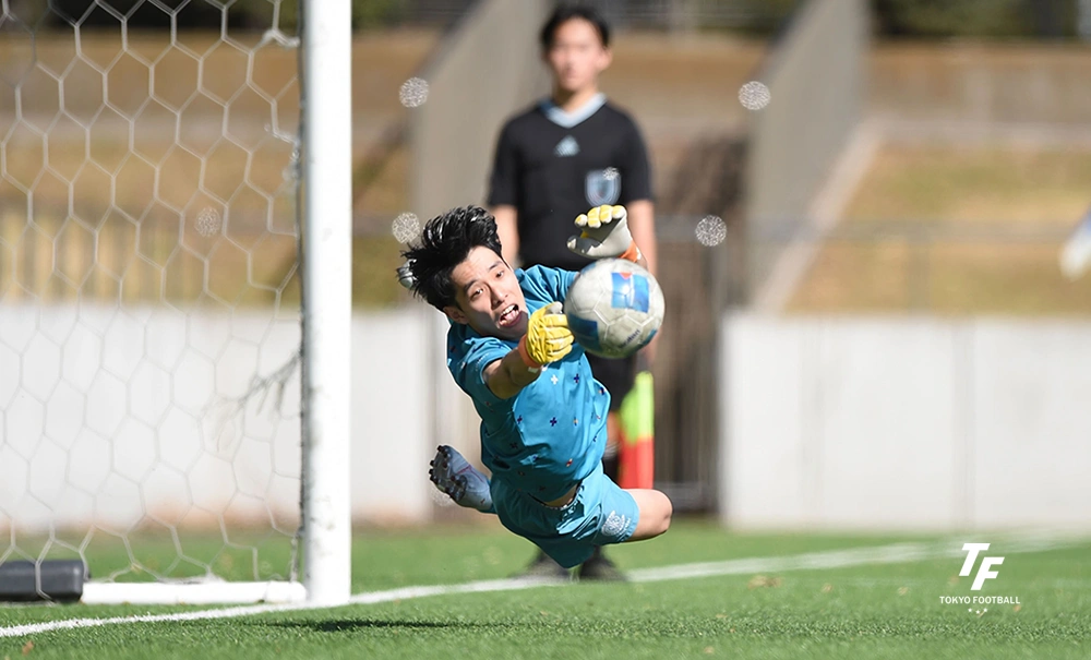 PK戦で好セーブを見せたプロクリアルのGK公文。(写真:小林渓太)